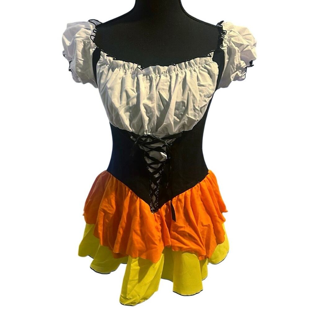 LEG AVENUE KANDY CORN WITCH COSTUME - ADULT MEDIUM